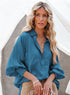 Billowy Sleeves Pocketed Shirt